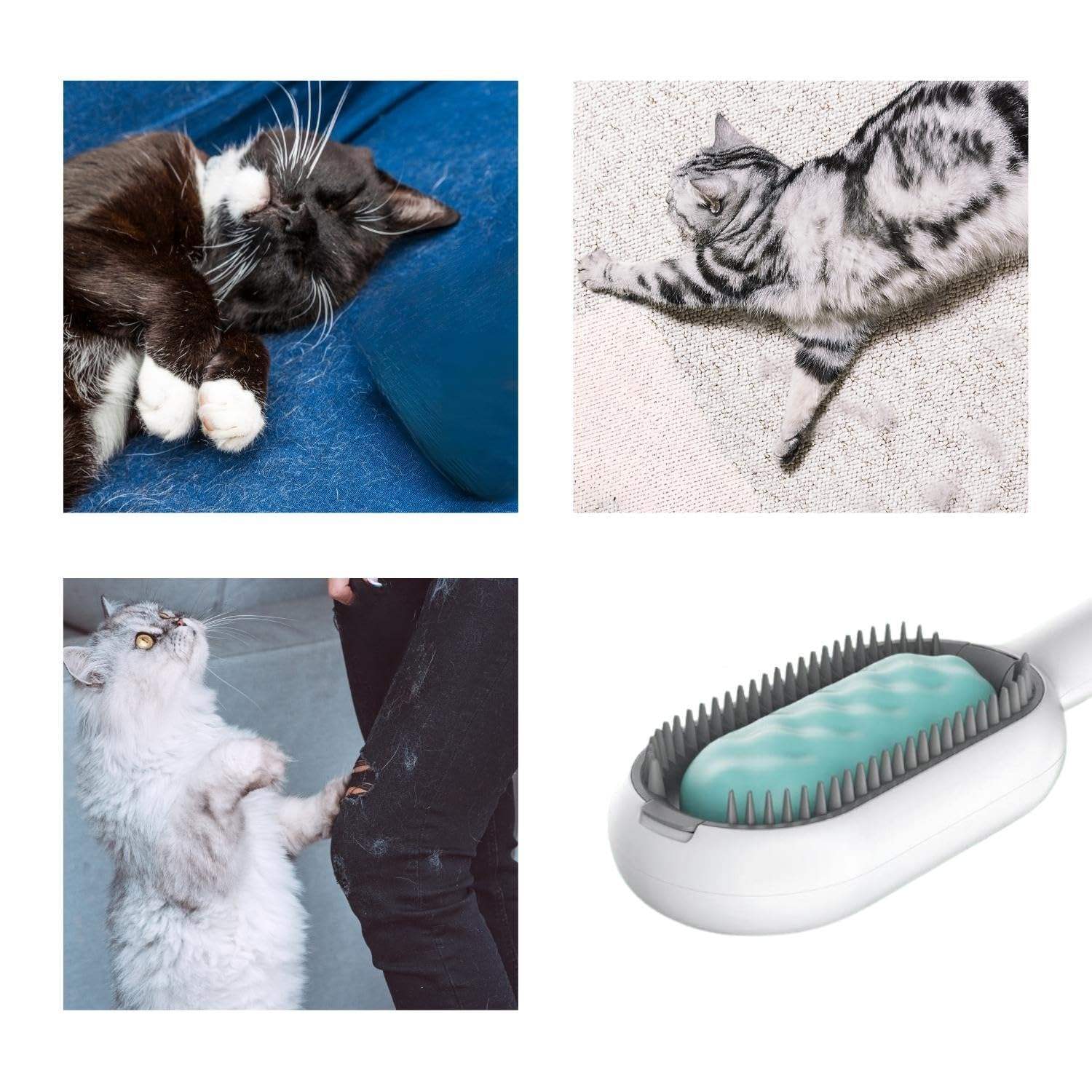 4-in-1 Cat & Dog Grooming Brush with Water Tank – Double-Sided Hair Removal & Cleaning Comb