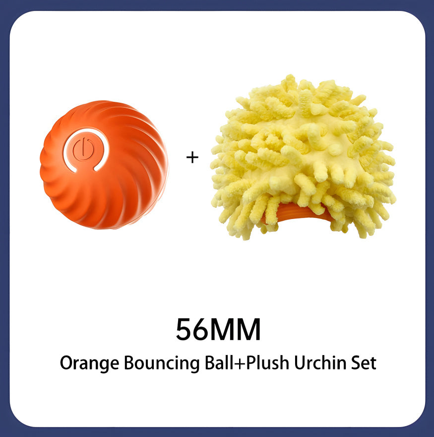 Automatic Interactive Bouncing Ball for Dogs – Smart Self-Moving, USB-Rechargeable Toy with Quiet urchin Cover