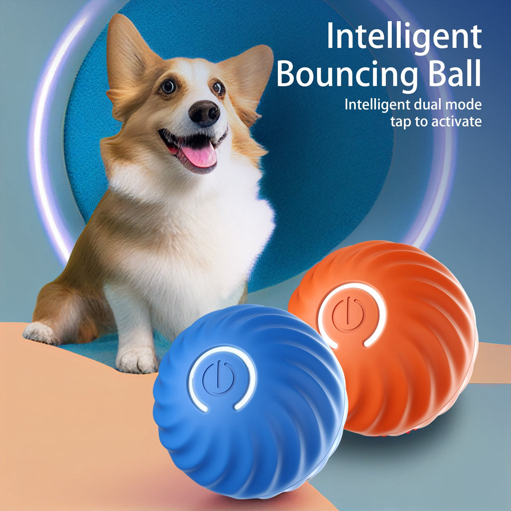 Automatic Interactive Bouncing Ball for Dogs – Smart Self-Moving, USB-Rechargeable Toy with Quiet urchin Cover