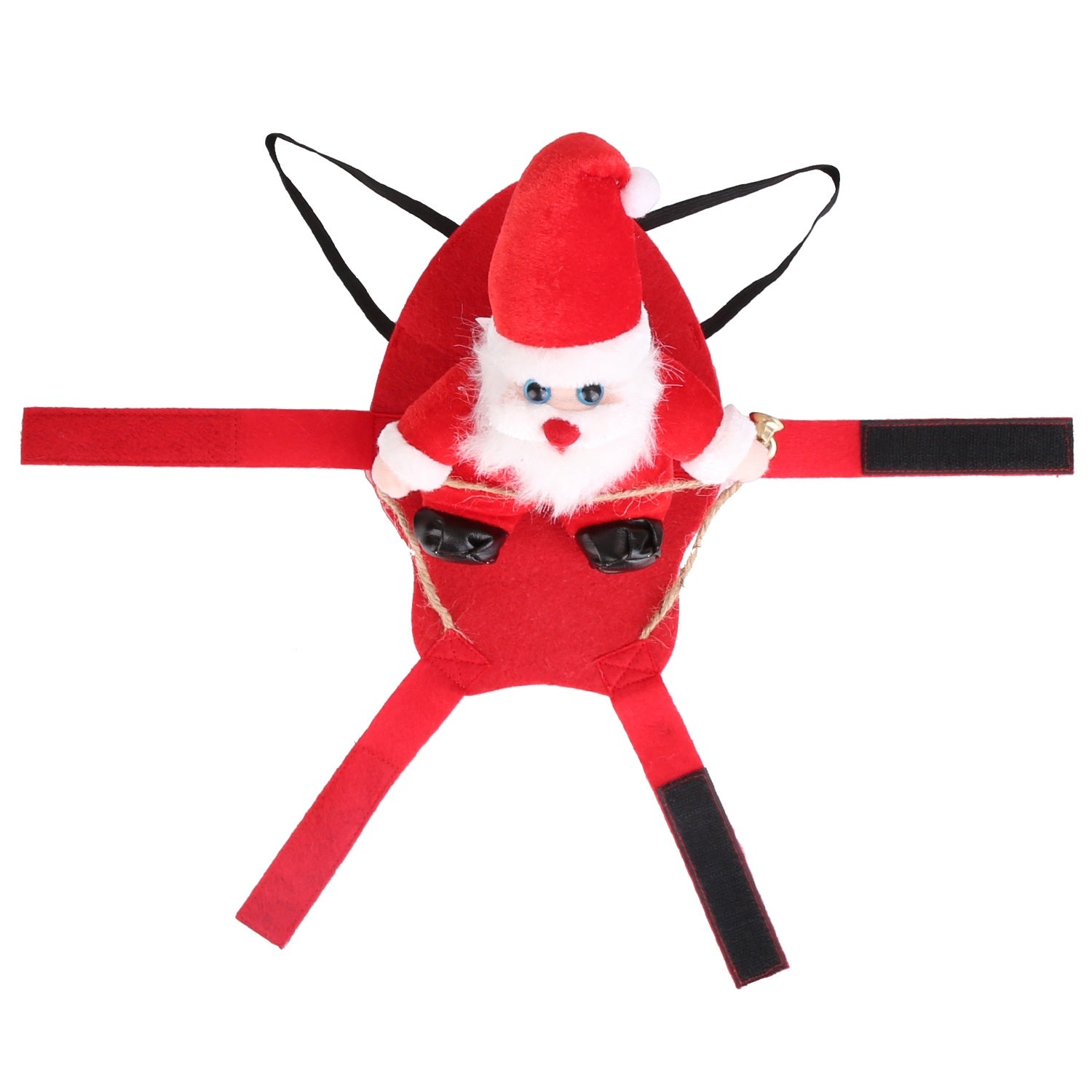 Riding Santa Pet Costume – Festive Red Christmas Coat with Jingle Bell for Dogs & Cats (S-XL)
