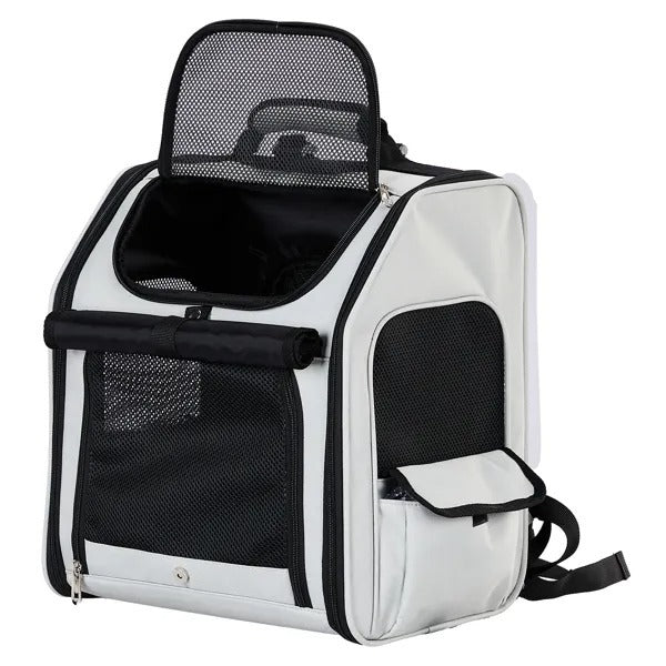 Pet Carrier Backpack, Expandable Cat Dog Carrier With Back Extension, Breathable Mesh Travel Backpack For Small Dogs Cats, Soft-Sided Pet Backpack Holds Up To 26 Lbs