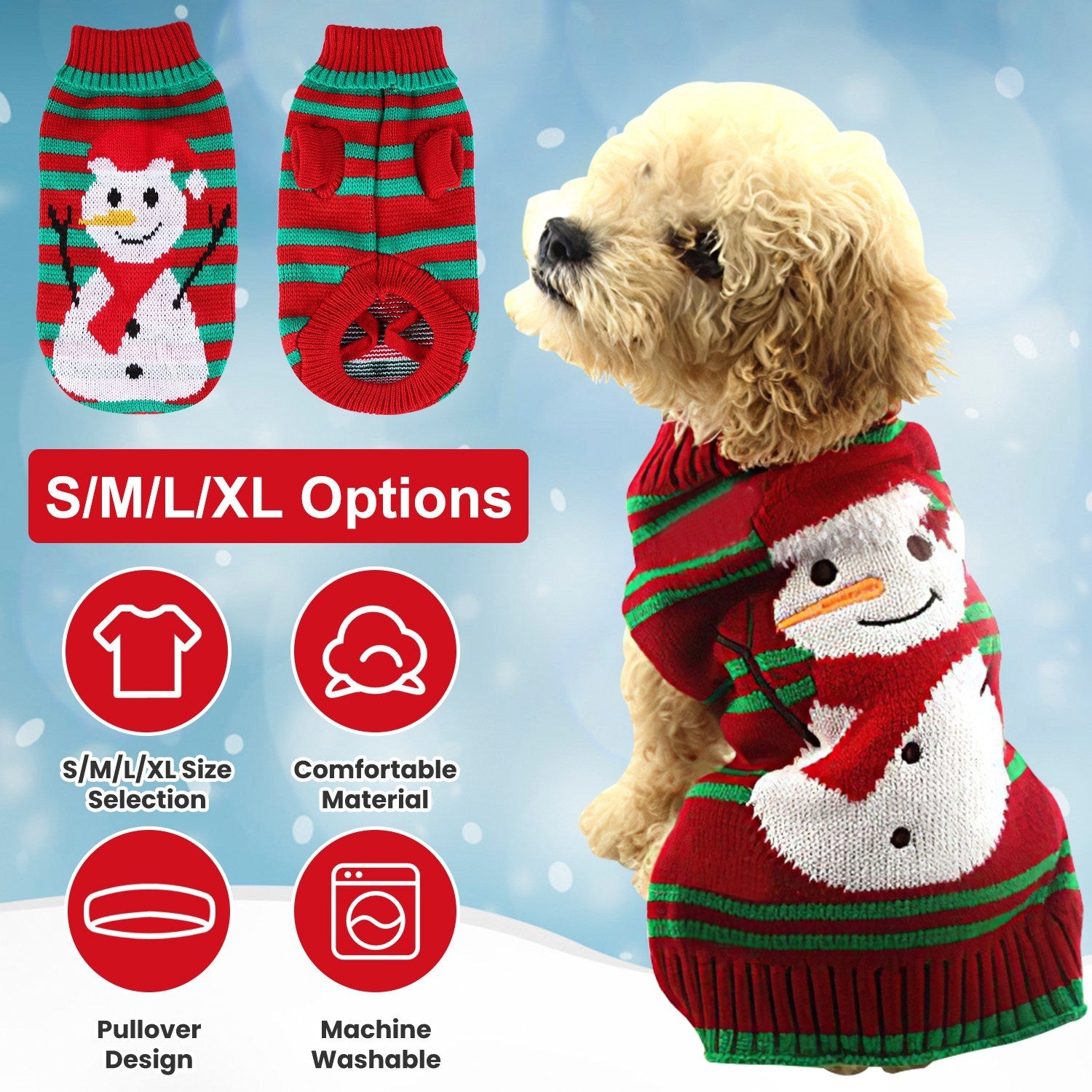 Festive Reindeer & Santa Pet Costume – Cozy Holiday Outfit for Small & Medium Dogs & Cats