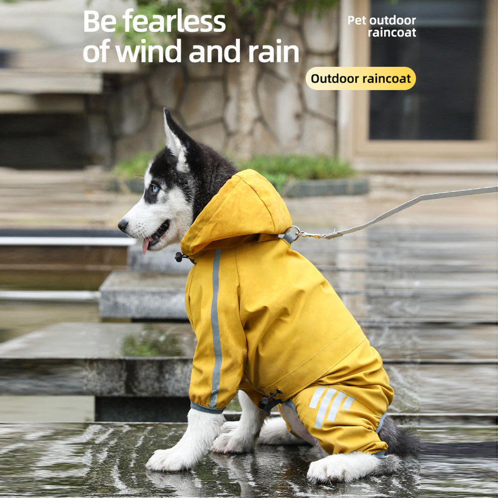 Reflective Waterproof Dog Raincoat with Hood – Lightweight Rain Jacket with Leash Hole for Small & Medium Dogs
