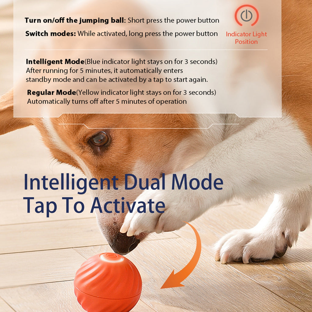 Automatic Interactive Bouncing Ball for Dogs – Smart Self-Moving, USB-Rechargeable Toy with Quiet urchin Cover