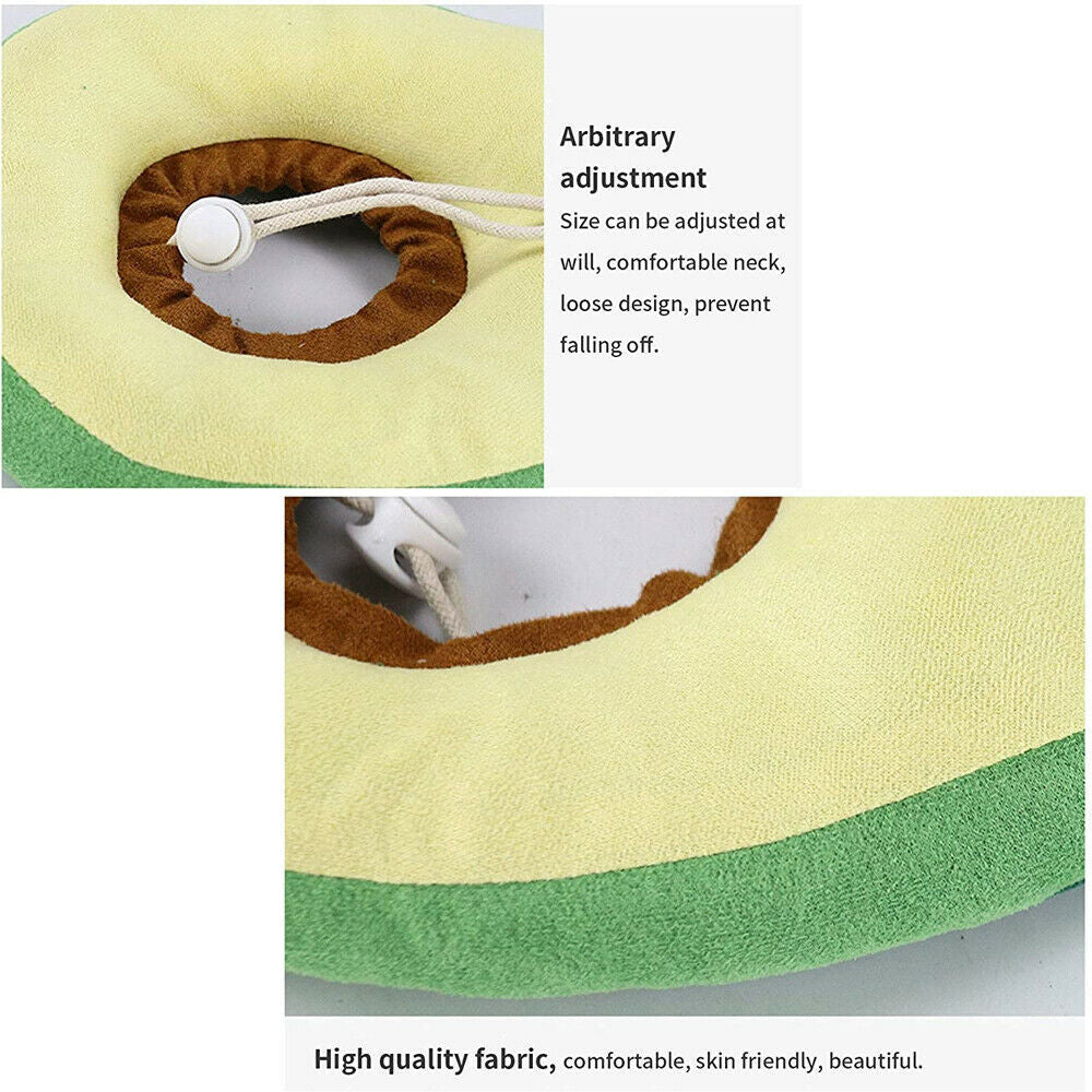 Soft Adjustable Pet Recovery Collar – Cute Lemon, Avocado, Peach & Toast Designs for Cats & Small Dogs (S-L)