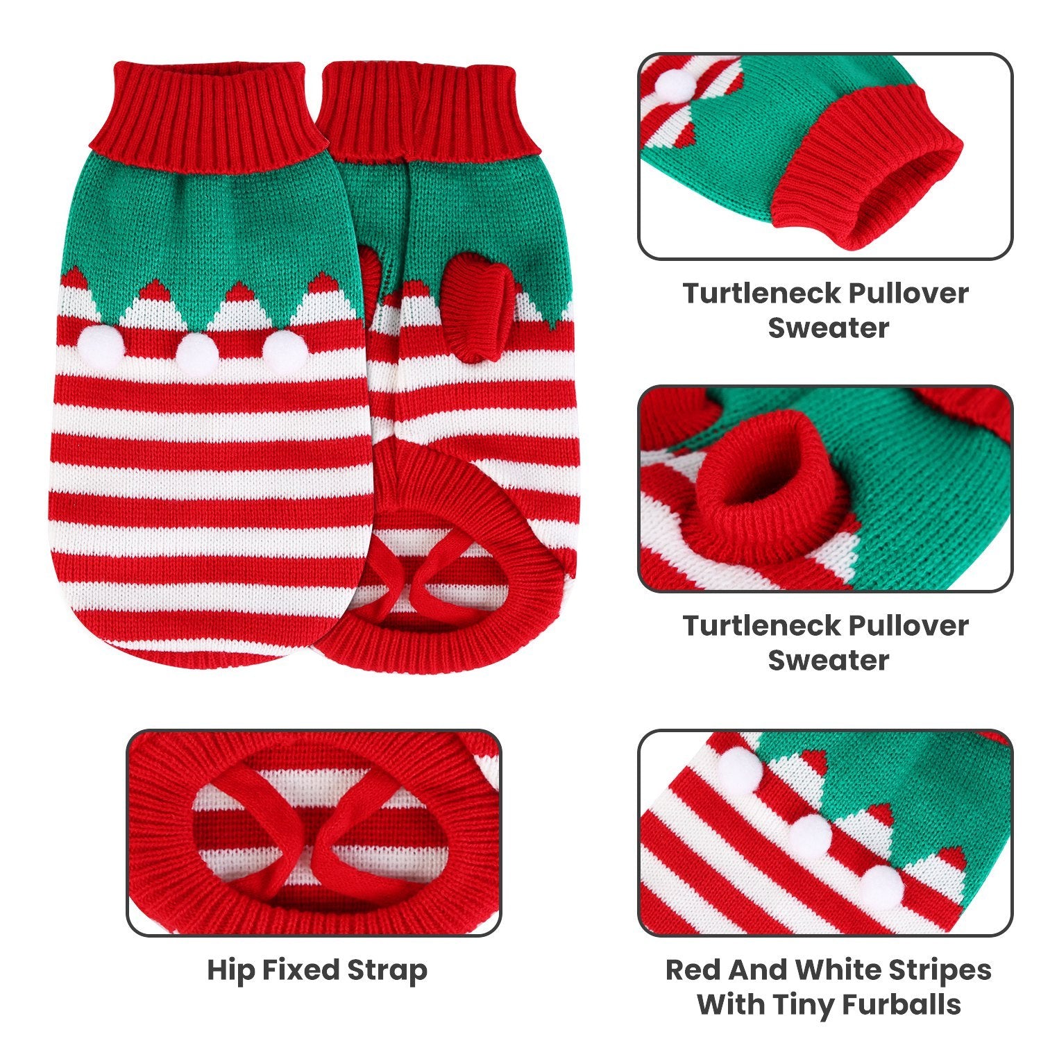 Festive Reindeer & Santa Pet Costume – Cozy Holiday Outfit for Small & Medium Dogs & Cats