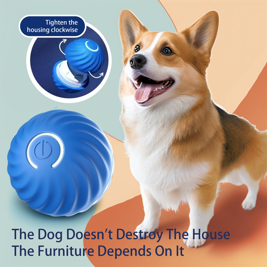 Automatic Interactive Bouncing Ball for Dogs – Smart Self-Moving, USB-Rechargeable Toy with Quiet urchin Cover