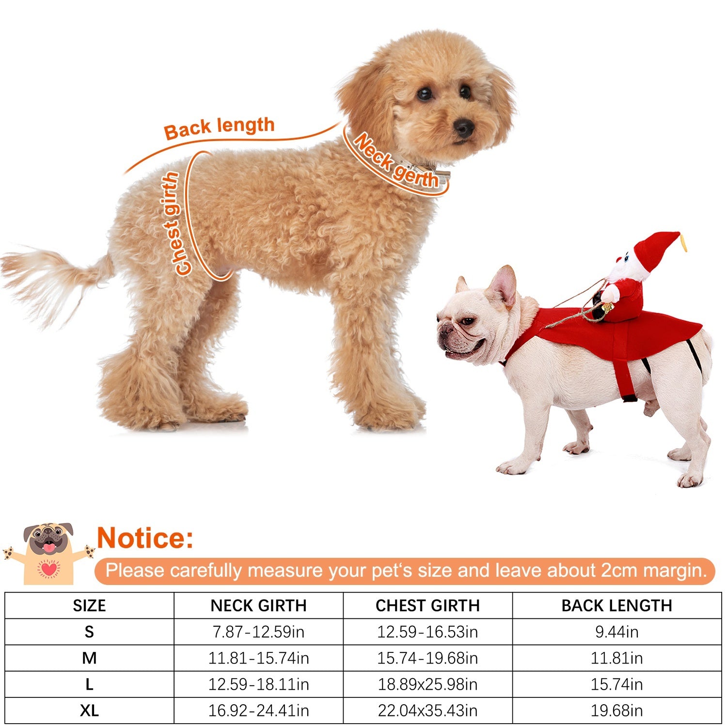 Riding Santa Pet Costume – Festive Red Christmas Coat with Jingle Bell for Dogs & Cats (S-XL)