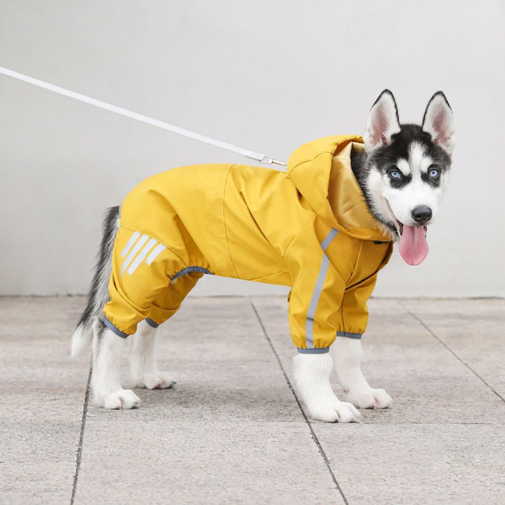 Reflective Waterproof Dog Raincoat with Hood – Lightweight Rain Jacket with Leash Hole for Small & Medium Dogs