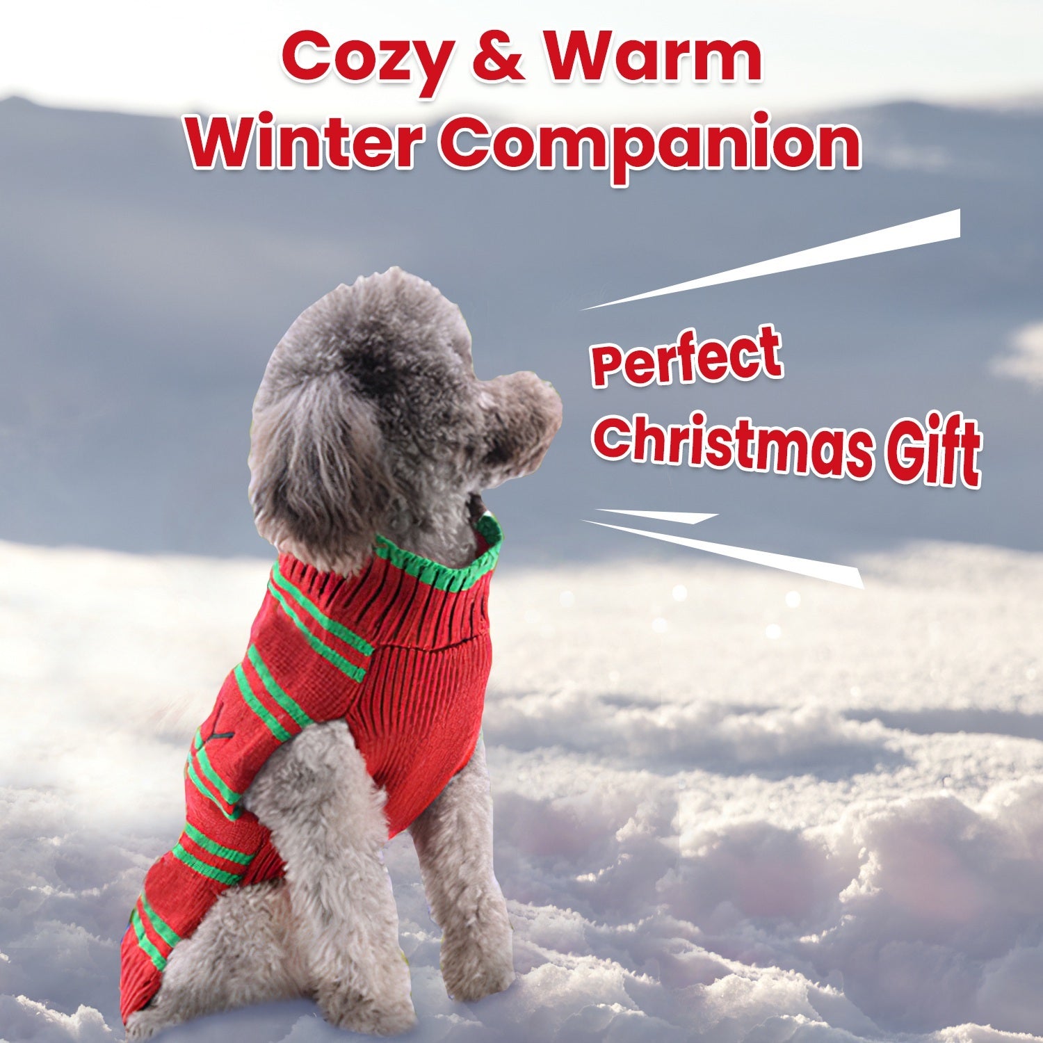 Festive Reindeer & Santa Pet Costume – Cozy Holiday Outfit for Small & Medium Dogs & Cats